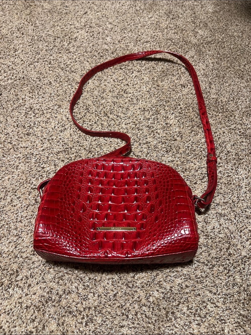 Brahmin Red Crocodile Leather Crossbody Bag
